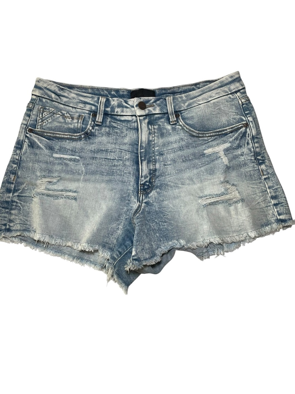Buckle Black Acid Wash Distressed Denim Shorts | Size 32 | Festival Y2K Style